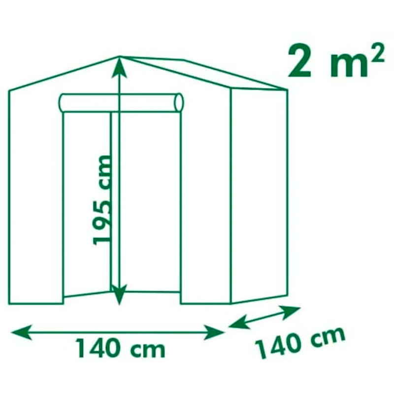 Nature - Serre de jardin 2m² + 2 étagères - Tube aluminium - 195x140x140cm