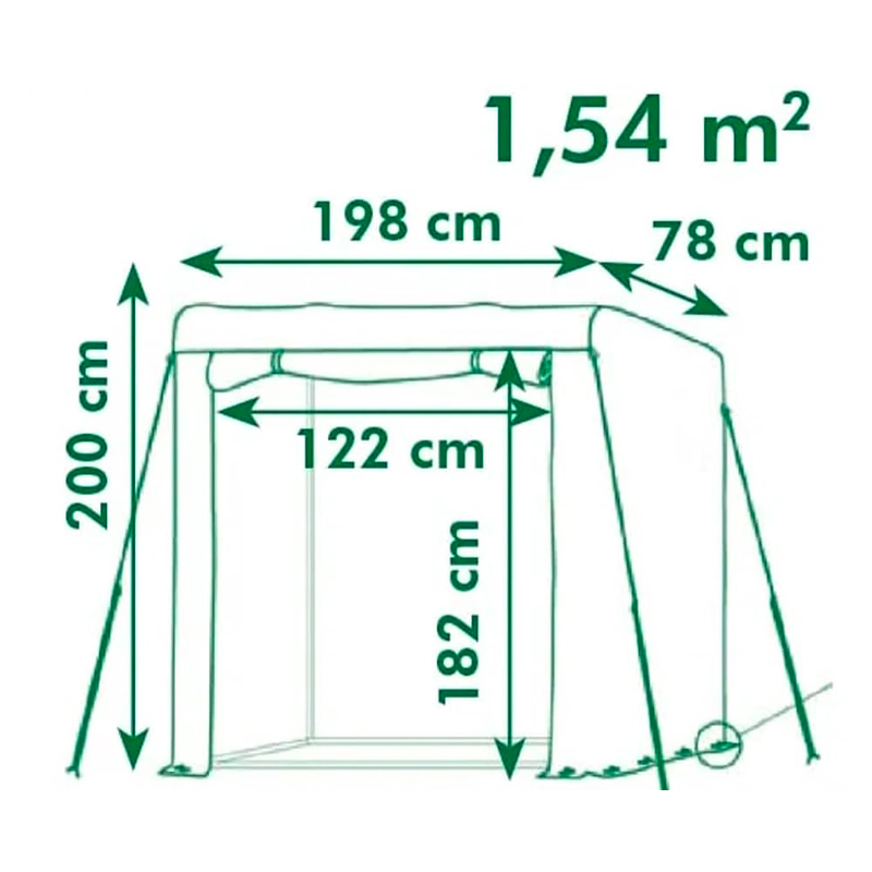 Nature - Serre de jardin 1.54m² - Tube PE armé - 200x198x78cm