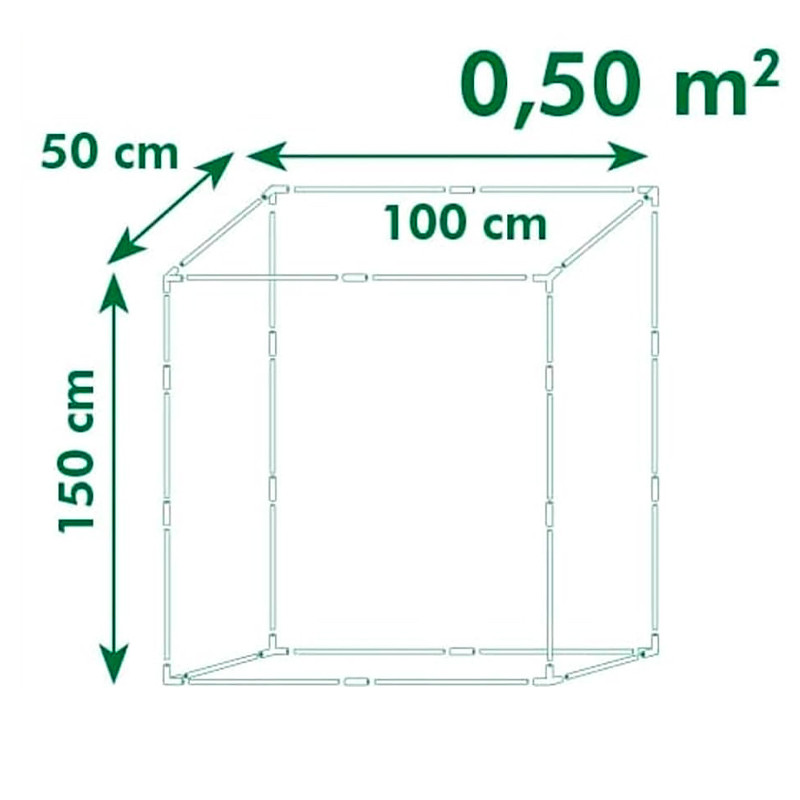 Nature - Serre de jardin 0.50m² - Tube PE armé - 150x100x50cm