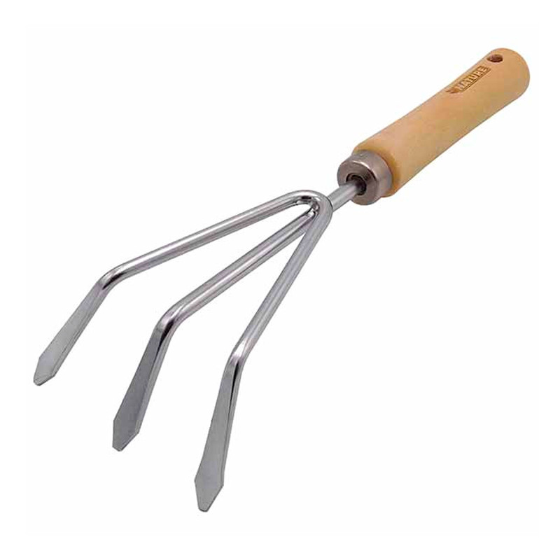 Nature - Handklauw met 3 tanden - Roestvrij staal en hout