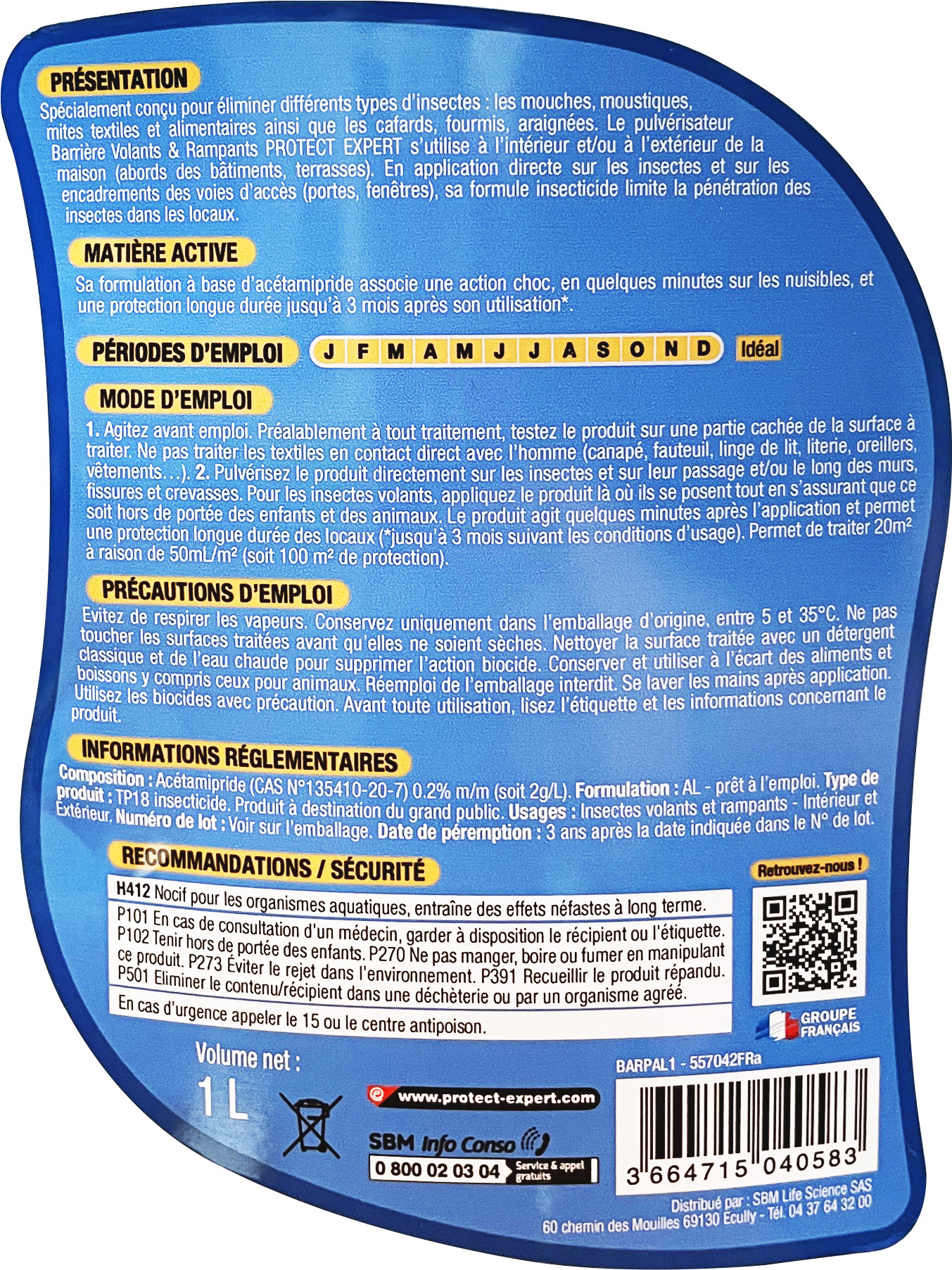 Protect Expert - Stop insectes volants et rampants - 1L