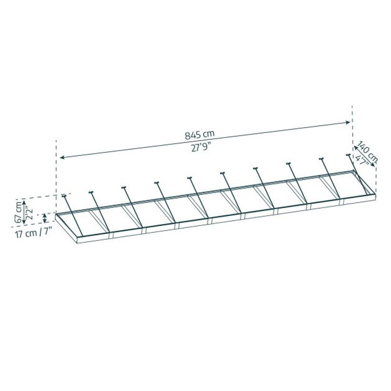Canopia - Dossel para portas - 845x140cm - Sophia XL 9000 - Cinzento claro