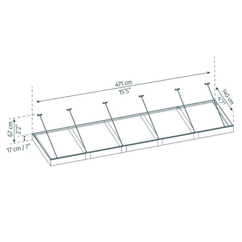 Canopia - Deurluifel - 471x140cm - Sophia XL 5000 - Lichtgrijs
