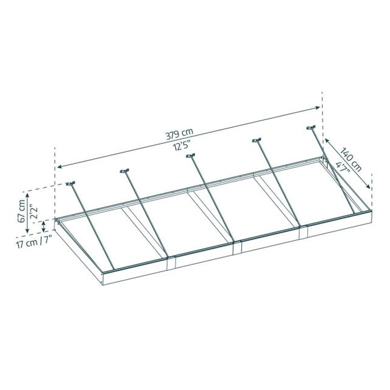 Canopia - Toldo de puerta - 379x140cm - Sophia XL 4000 - Gris claro