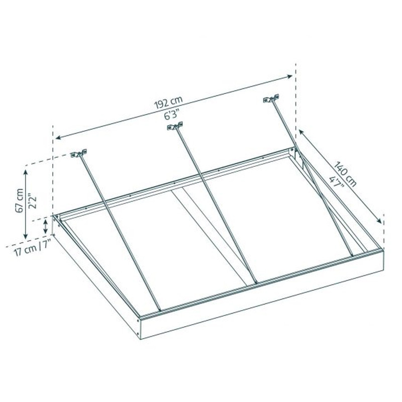 Canopia - Door canopy - 192x140cm - Sophia XL 2000 - Light grey