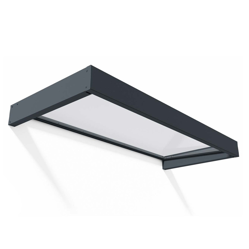 Canopia - Marquise de porte - 215x95cm - Sophia 2150 - Gris - Blanc opaque