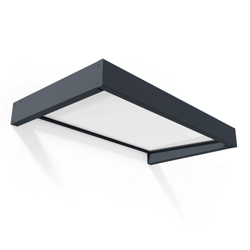 Canopia - Marquise de porte - 160x95cm - Sophia 1600 - Gris - Blanc opaque