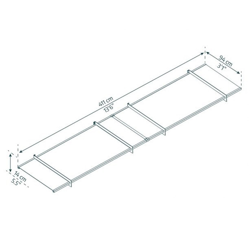 Canopia - Marquise de porte - 411x94cm - Nancy 4100 - Gris clair