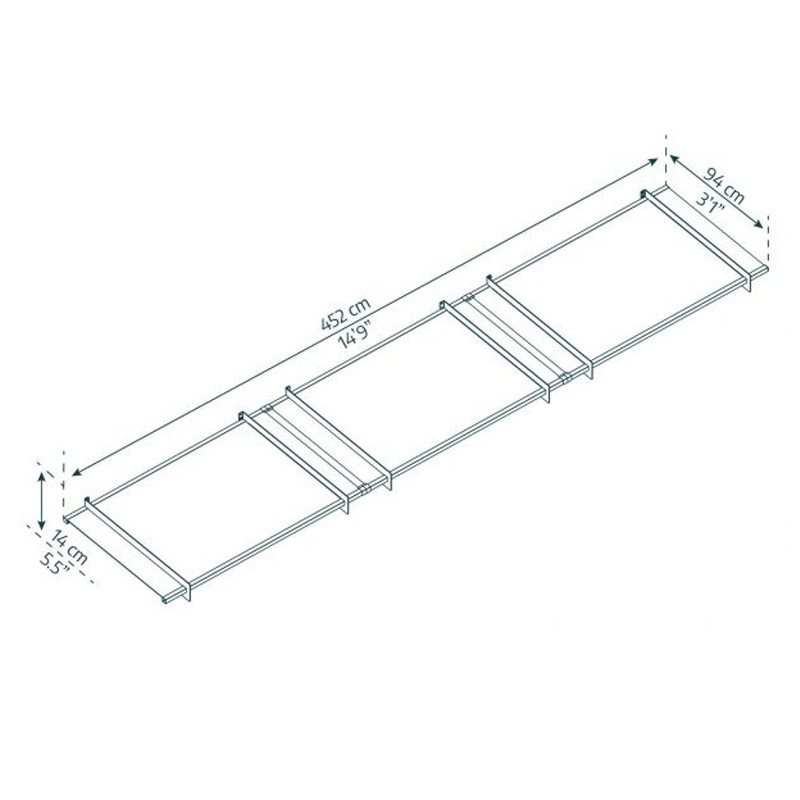 Canopia - Marquise de porte - 452x94cm - Nancy 4500 - Gris clair