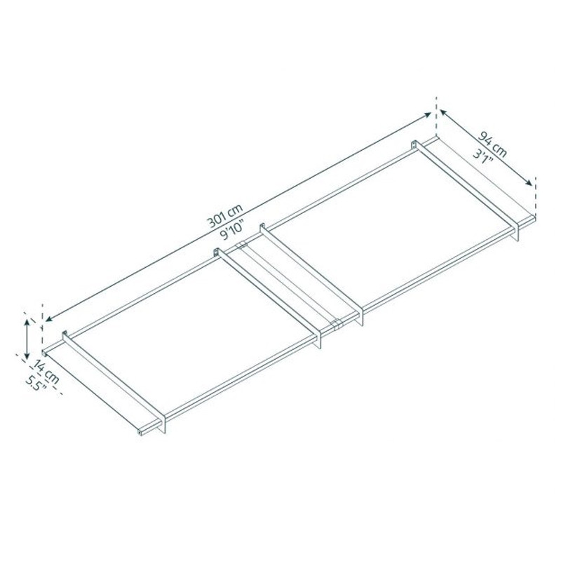 Canopia - Marquesina de puerta - 301x94cm - Nancy 3000 - Gris claro