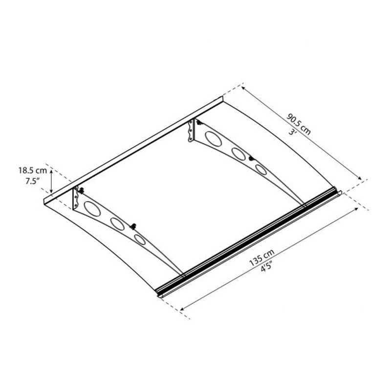 Canopia - Tenda da sole per porte - 135x90,5cm - Garamond 1350 - Grigio chiaro