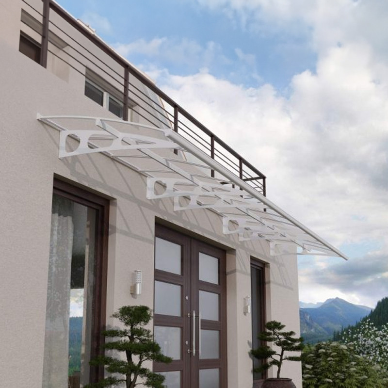 Canopia - Marquise de porte - 670x139cm - Bordeaux 6690 - Blanc