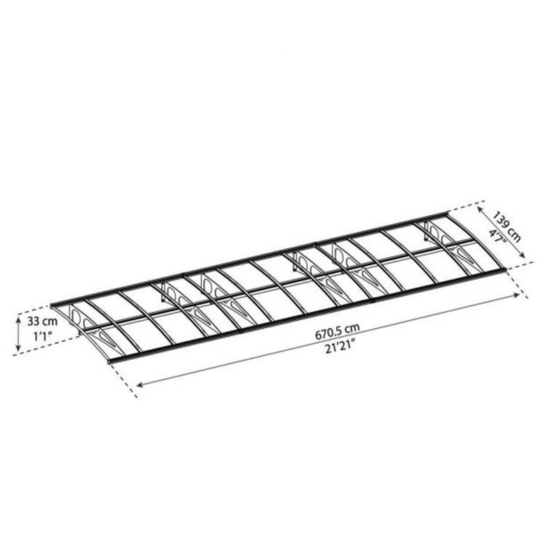 Canopia - Tenda da sole per porta - 670x139cm - Bordeaux 6690 - Bianco
