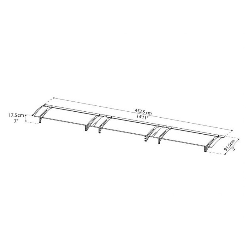 Canopia - Tettoia per porta - 453,5x91,5cm - Aquila 4500 - Grigio solare