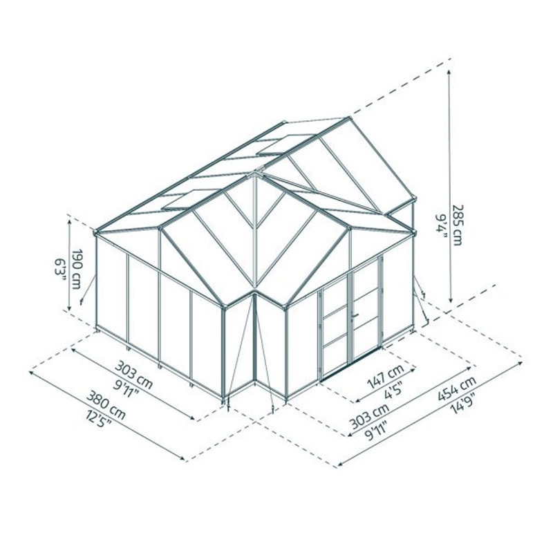 Canopia - Garden greenhouse - 16m² - Triomphe - Black