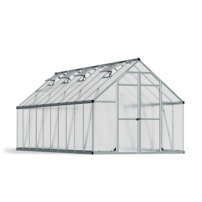 Canopia - Serre de jardin - 244x607 - Essence - Argent