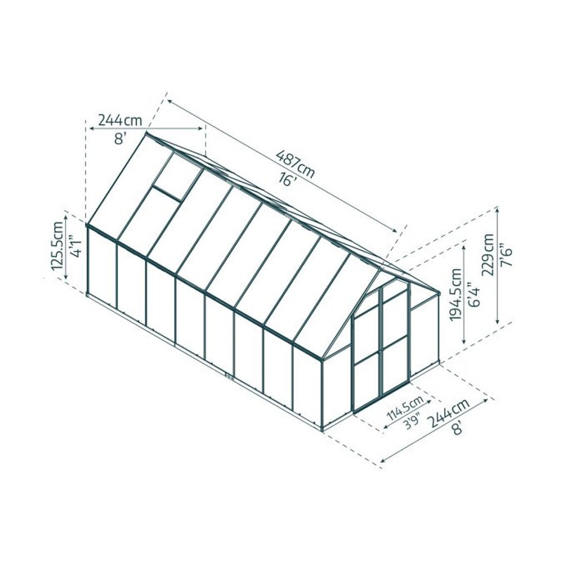 Canopia - Garden greenhouse - 244x487 - Essence - Silver