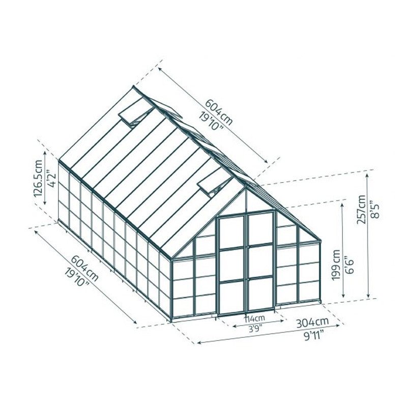 Canopia - Serre de jardin - 304x604 - Balance - Argent
