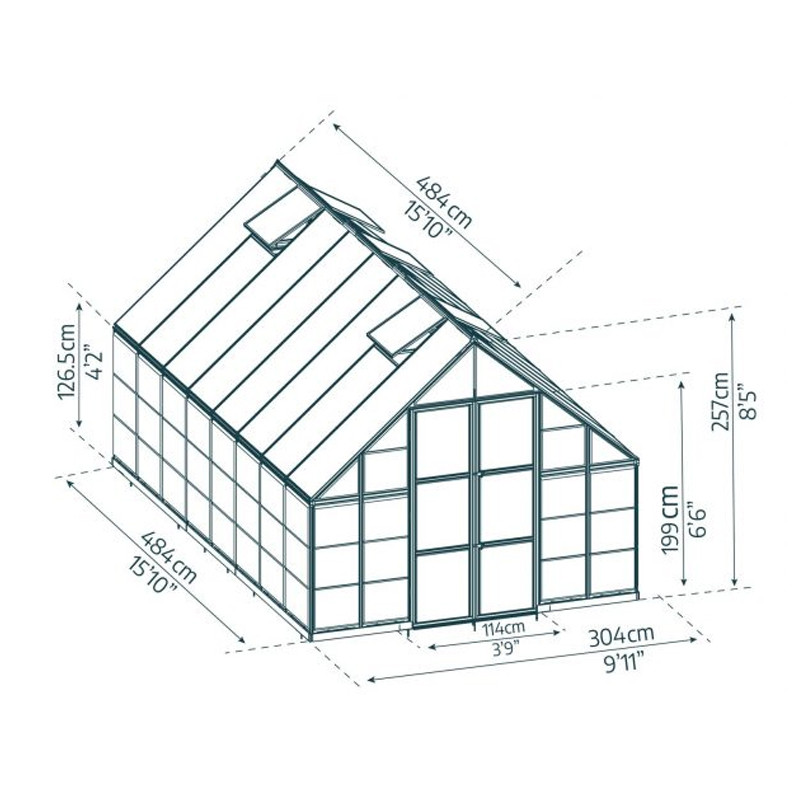 Canopia - Garden greenhouse - 304x484 - Balance - Silver