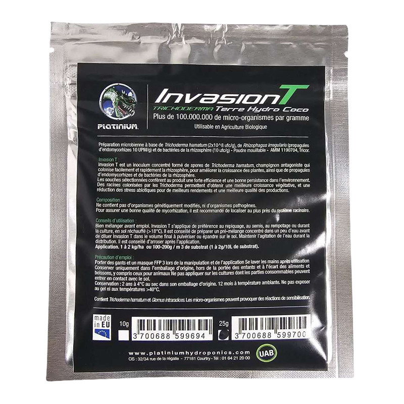 Platinium - Invasion T 25g - Trichoderma hamatum - Terre - Hydro - Coco