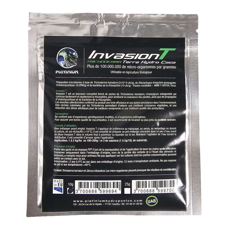 Platinium - Invasion T 10g - Trichoderma hamatum - Terre - Hydro - Coco