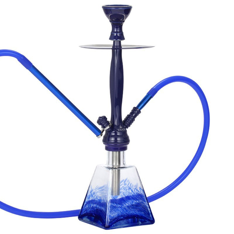 Narguilé Tsar Together - Bleu - foyer ceramique + manche alu et flexible en silicone