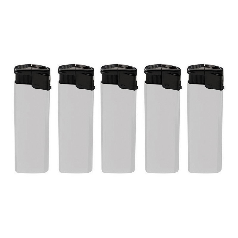 Belflam - Lot de 5 briquets piezo blancs