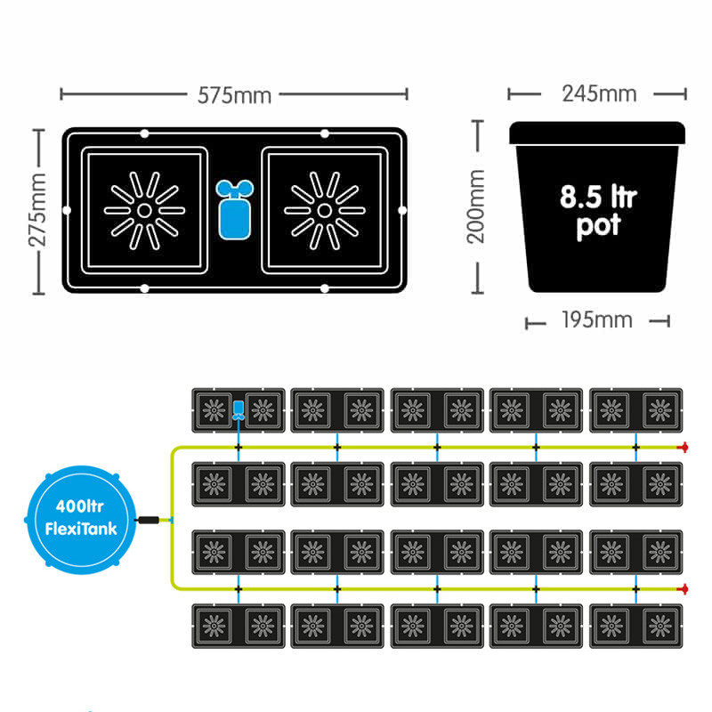 Autopot - Easy2grow 40 pots 15L - Système hydroponique autonome