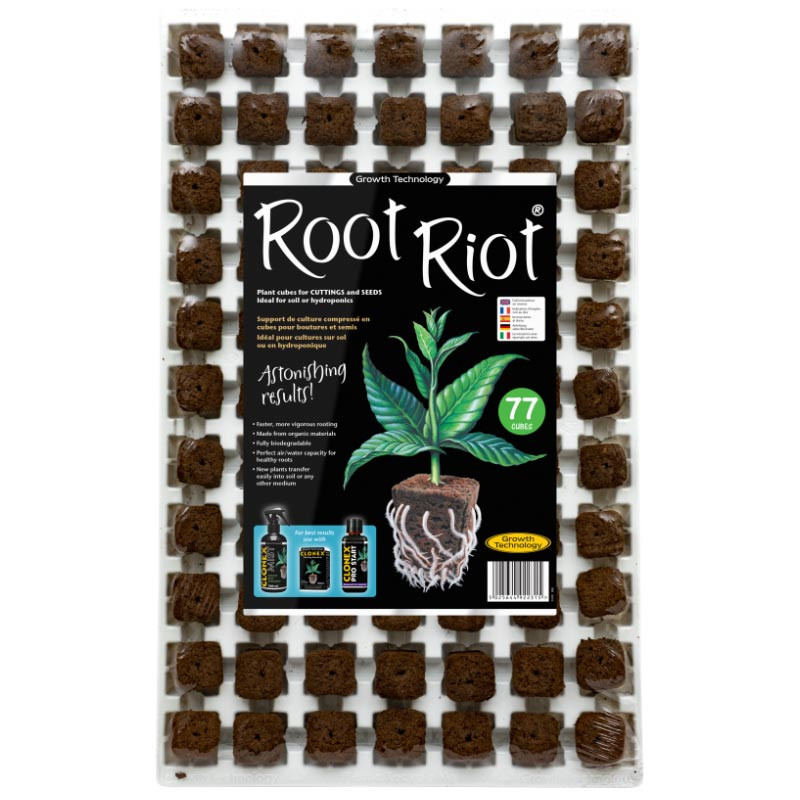 Root Riot - Plateau de 77 cubes germination - Growth Technology
