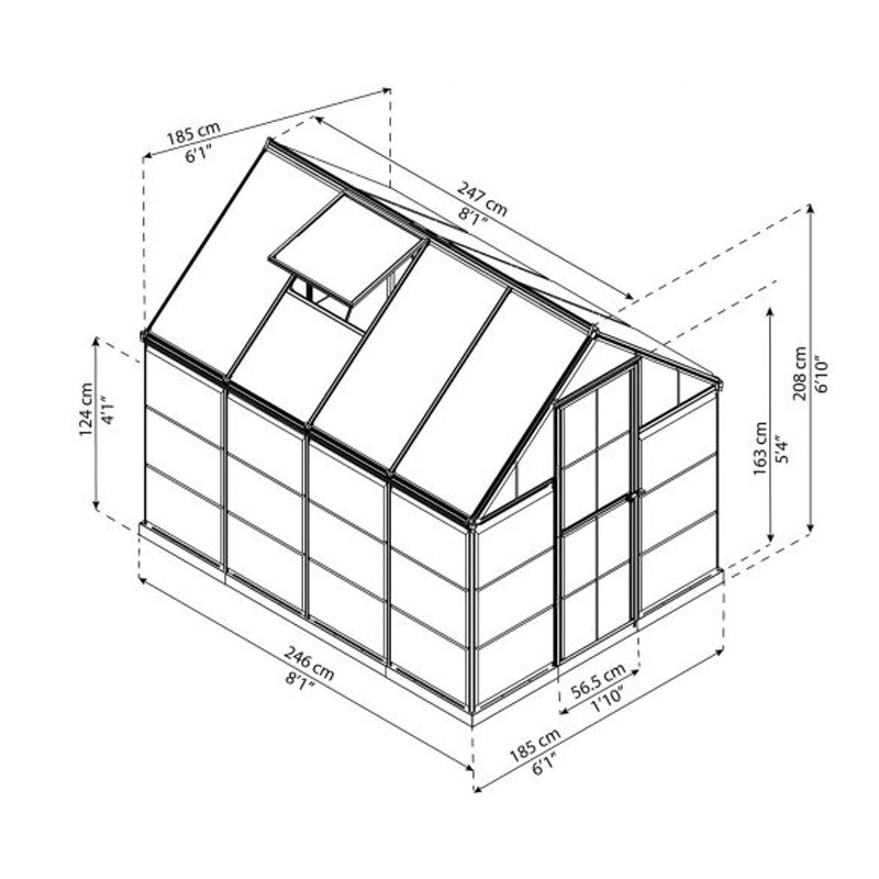 Canopia - Garden greenhouse - Hybrid Black edition - 247x185cm
