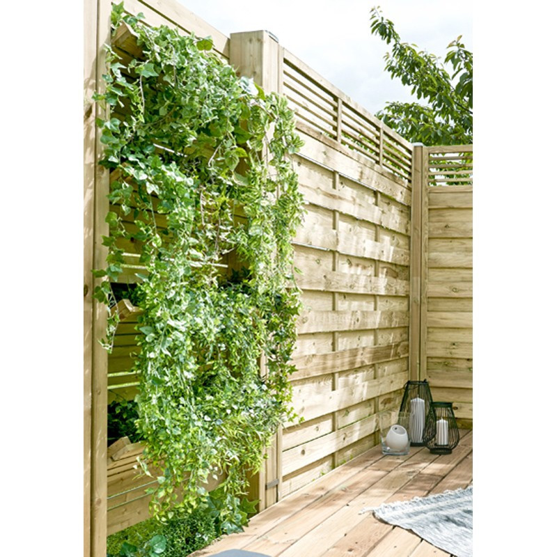 Groene wand EDEN in hout/verticale tuin - afscheiding-plantenafscheiding 90x180CM - Geotextiel inbegrepen