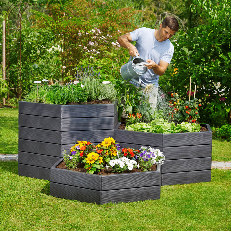 Garantia - kit 2 carrés potager modulaire + 2 extensions - Ergo