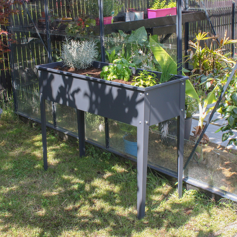 DCB - Potager Urbain Cipollina - 100x40cm - Acier Galvanisé - Gris anthracite