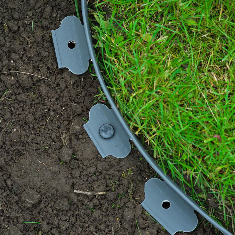 Nature - 10 Anchors, twisted nail for lawn edging roll - PP - 20cmx8mm - Black