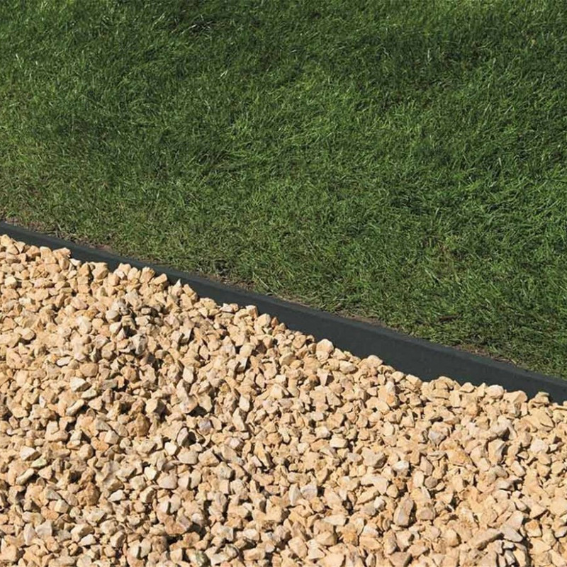BorderFix - Bordure en PVC recyclé - Epaisseur 3 mm - 15cmx40m - Gris