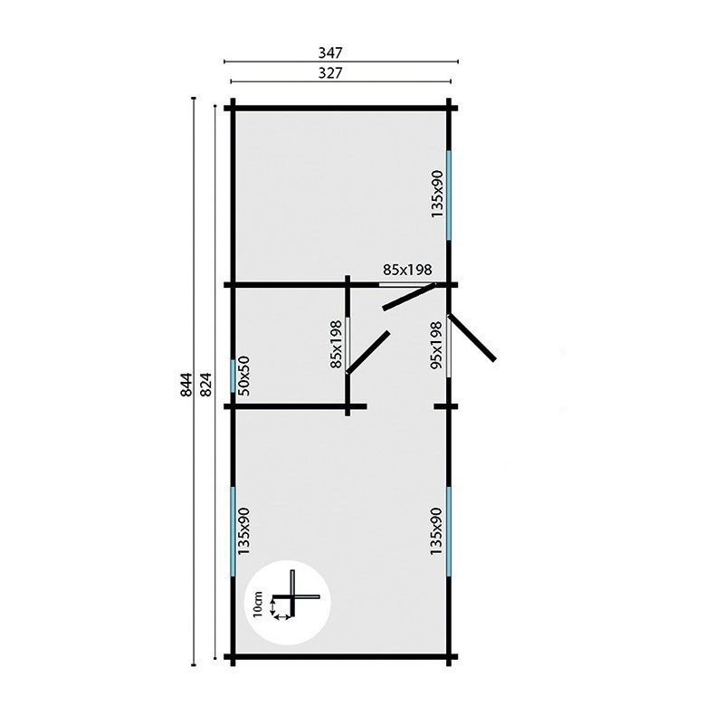 Tuindeco - Chalet in legno massiccio 24 m² - 70mm - Qualità residenziale - Ava