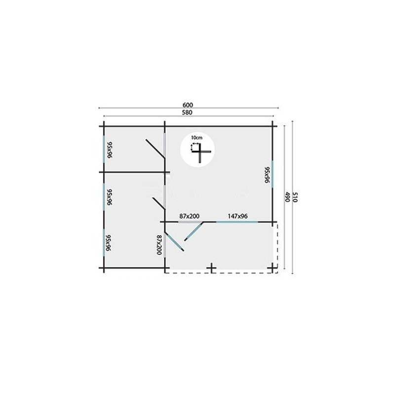 Tuindeco - Chalet bois massif 28,40 m² - 70mm - Qualité résidentielle - Edelweiss