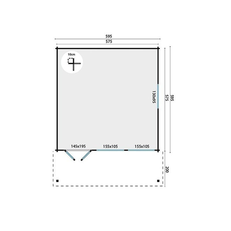 Tuindeco - Chalet aus Massivholz 33m² - 70mm - Wohnqualität - Rune