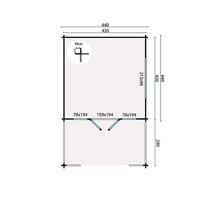 Tuindeco - Blokhut 17.6m² - 58mm - Woonkwaliteit - Leeds
