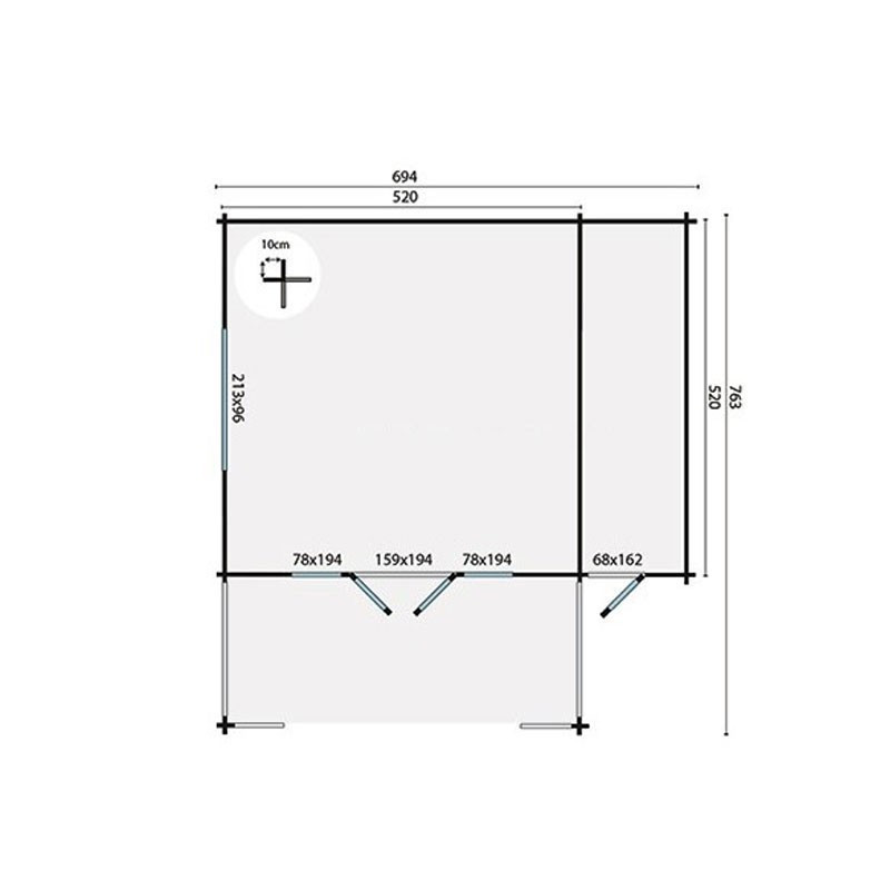 Tuindeco - Log cabin 27m² - 58mm - Residential quality - Liverpool