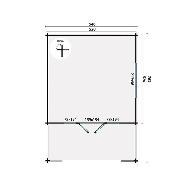 Tuindeco - Log cabin 27m² - 58mm - Residential quality - Wigan