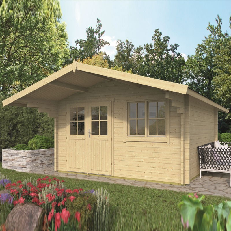 Tuindeco - Chalet in legno massiccio 13,5m² - 58mm - Qualità residenziale - Stian