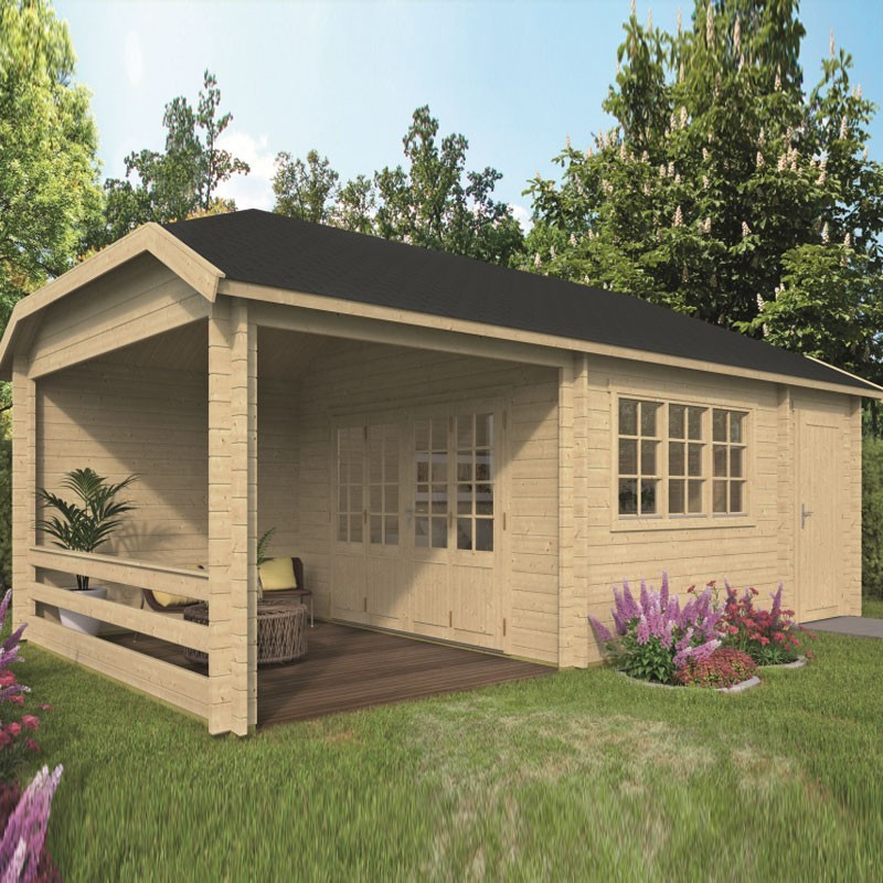 Tuindeco - Chalet bois massif 18m² - 45mm - Qualité résidentielle - Viveka