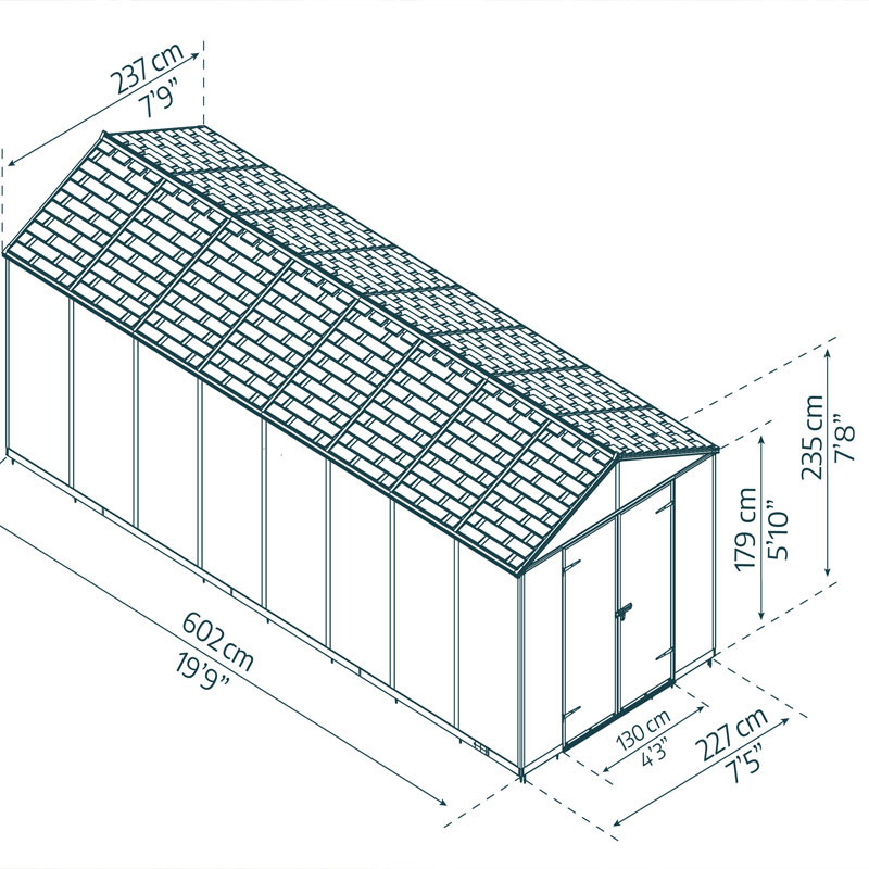 Canopia - Telheiro de jardim - Cinzento Rubicon - 237x227cm