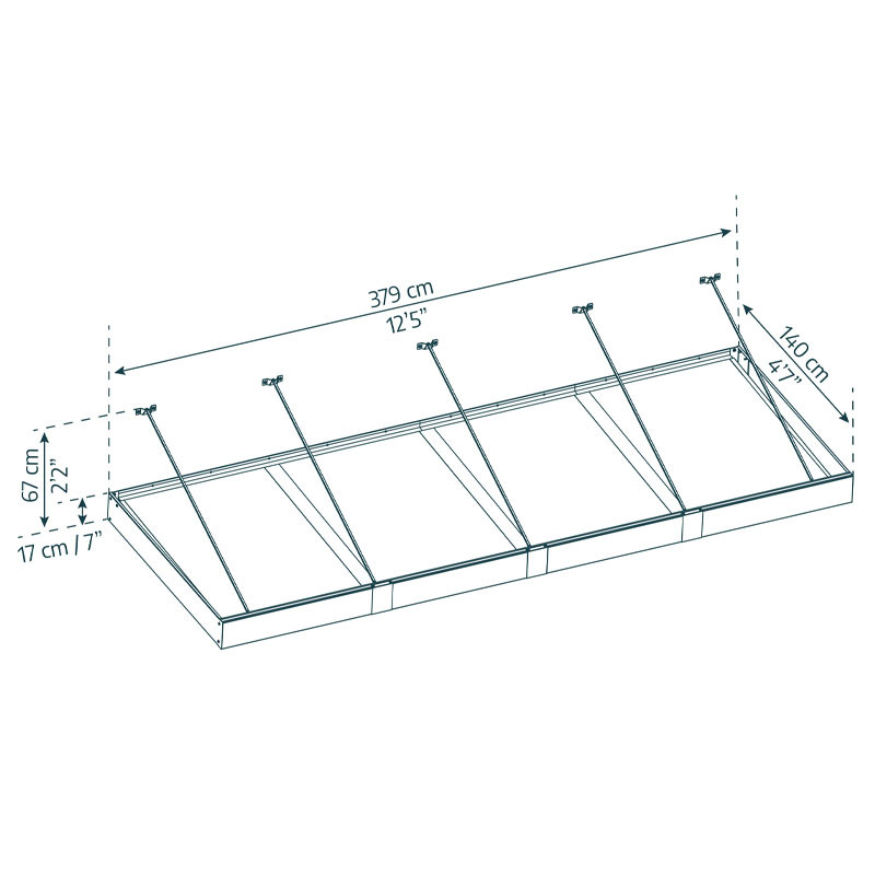 Canopia - Door canopy - Sophia XL - 140x379cm - Opale/Grey