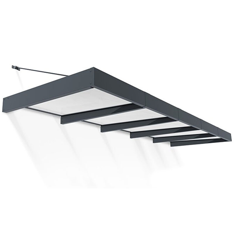 Canopia - Marquise de porte - Sophia XL - 140x471cm - Opale/Grise