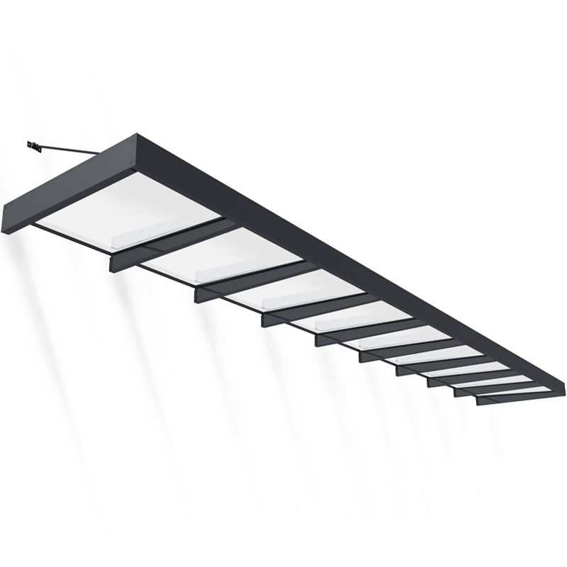 Canopia - Marquise de porte - Sophia XL - 140x845cm - Opale/Grise