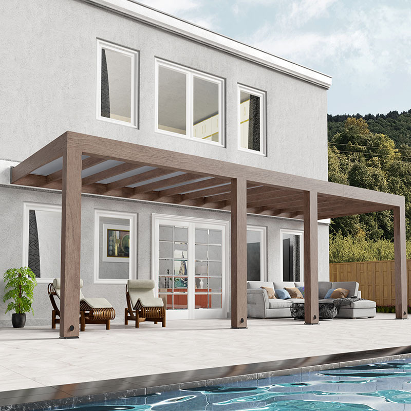 HELSINKI PATIO COVER 3X8.6 Cedar Wood Solar Control