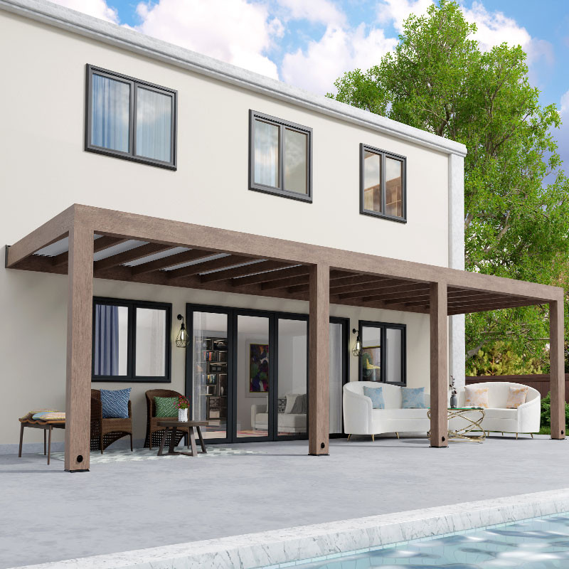 Canopia - Pérgola - Helsínquia Controlo solar - 3x9,9m - Madeira de cedro
