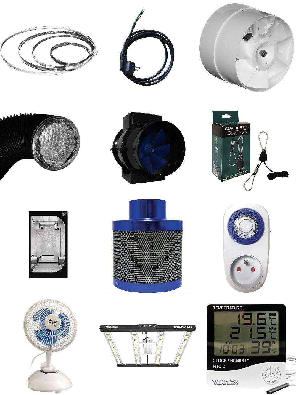 Kit de culture indoor - 80x80cm - Led Grizzly 240W
